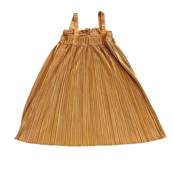 Kirious Copper Pleated Mini Dress Sleeveless Empire Waist Stretch Party Sz Small - Picture 6 of 12